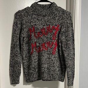 LOFT Black and Red Merry Sweater